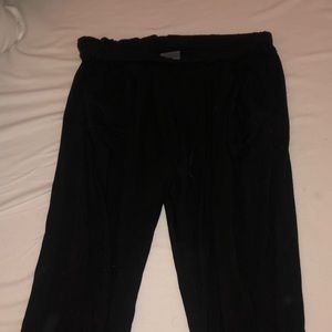 comfy black umbrella pants with pockets